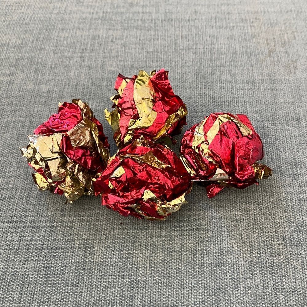 4 Gently Used Cat Crinkle Ball Toys